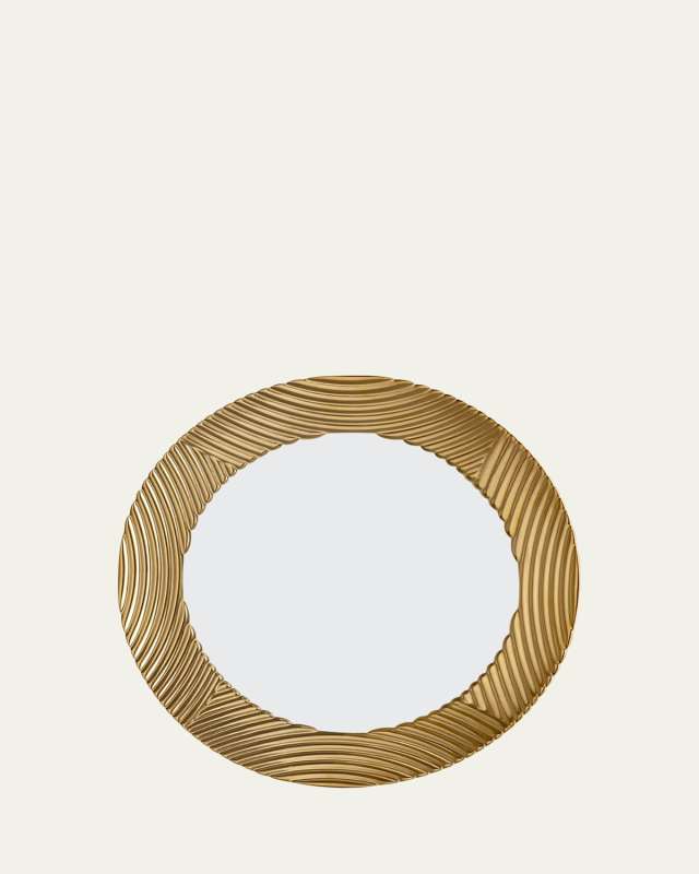 Corde Wide-Rim Charger, White/Gold